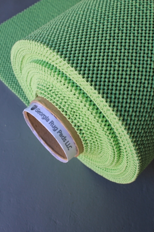Rug Pad Rolled Form Open Mesh Grid Green Natural Rubber Underlay