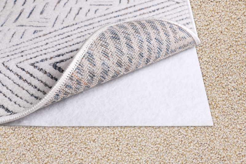 Rug Pad Rug On Carpet Layering White Mesh Non Slip Solution