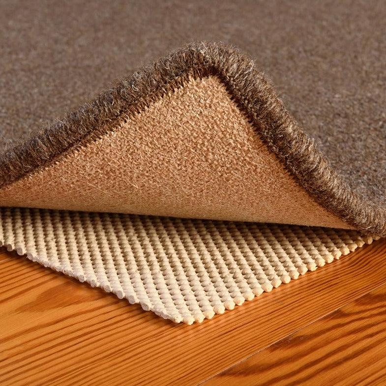 Rug Pad Tan Mesh Weave Open Low Profile Breathable Padding