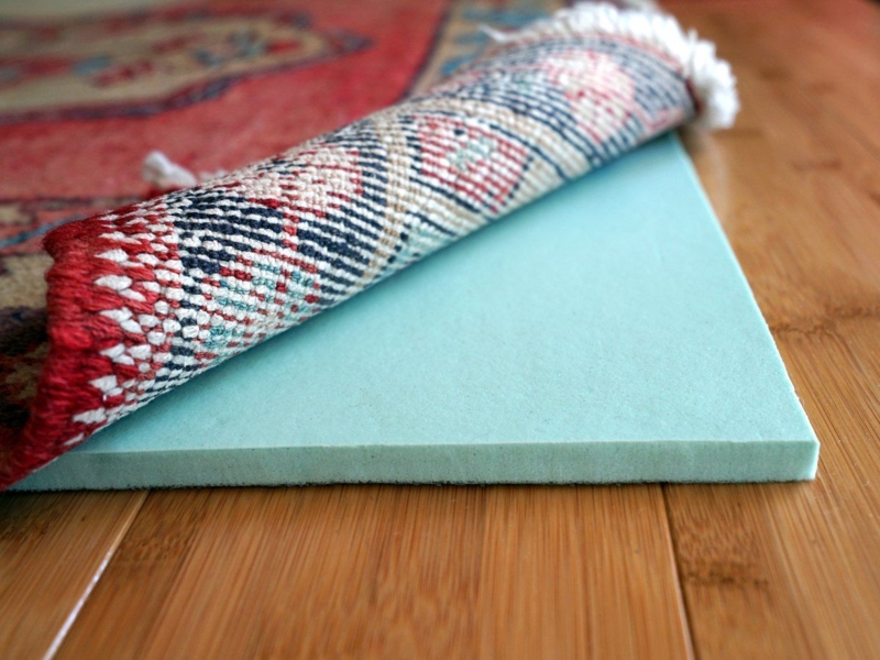 Rug Pad: Thick Felt-Like Cushion, Gray Non-Slip Backing