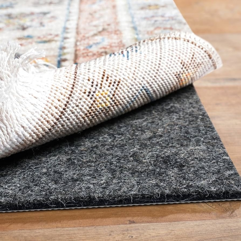 Rug Pad Thick Felt Padding Grey Textured Surface Protection