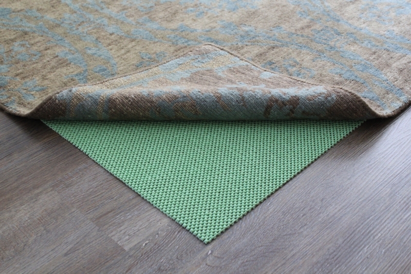 Rug Pad Vibrant Green Open Grid Weave Natural Rubber Underlay