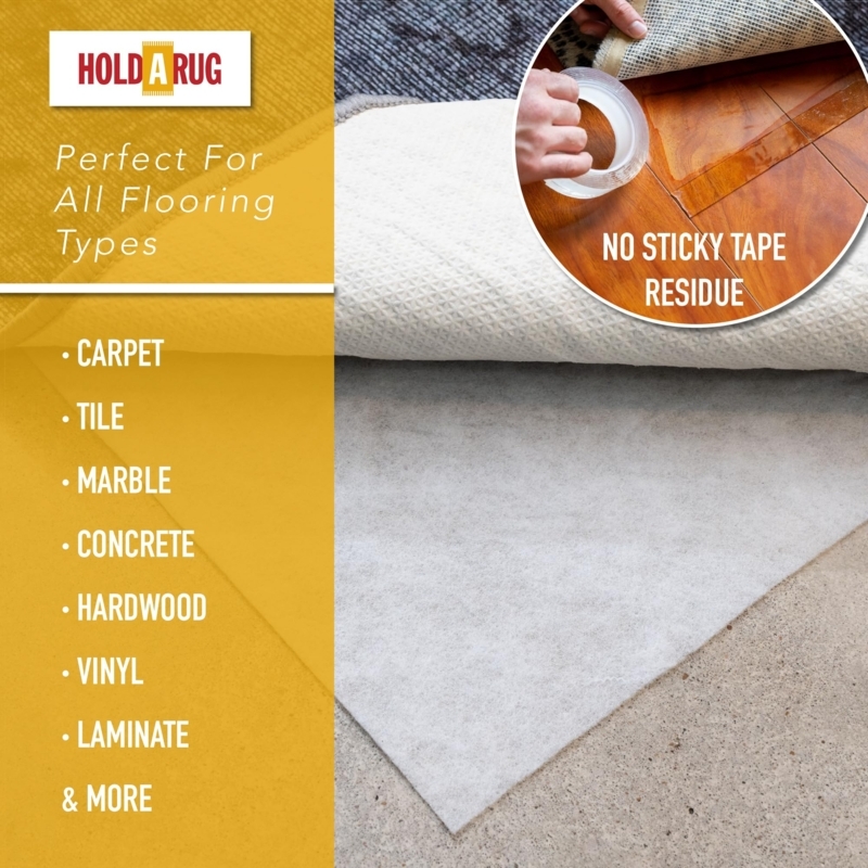 Rug Pad: Waffle Weave Texture, Thick Cushioning Grip