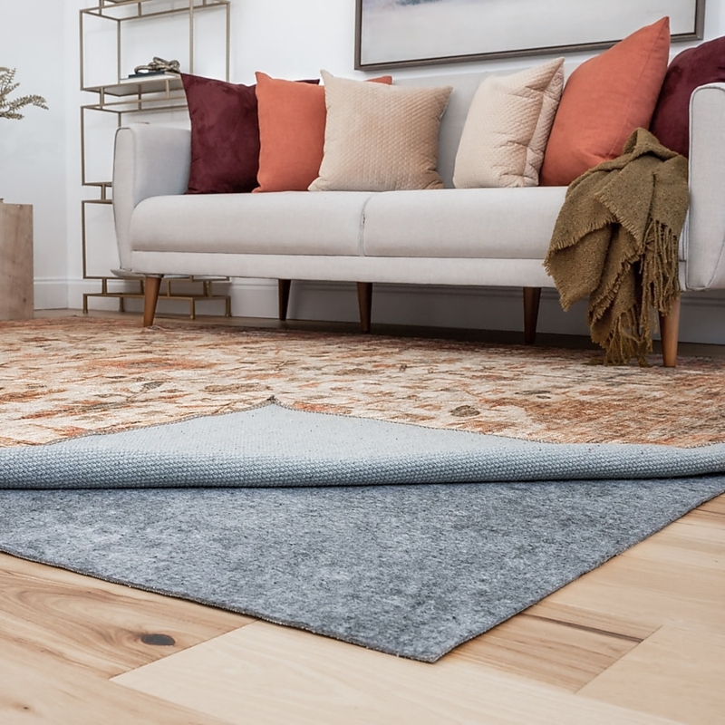 Rug Pad White Polymer Like Open Grid Mesh Non Slip Surface