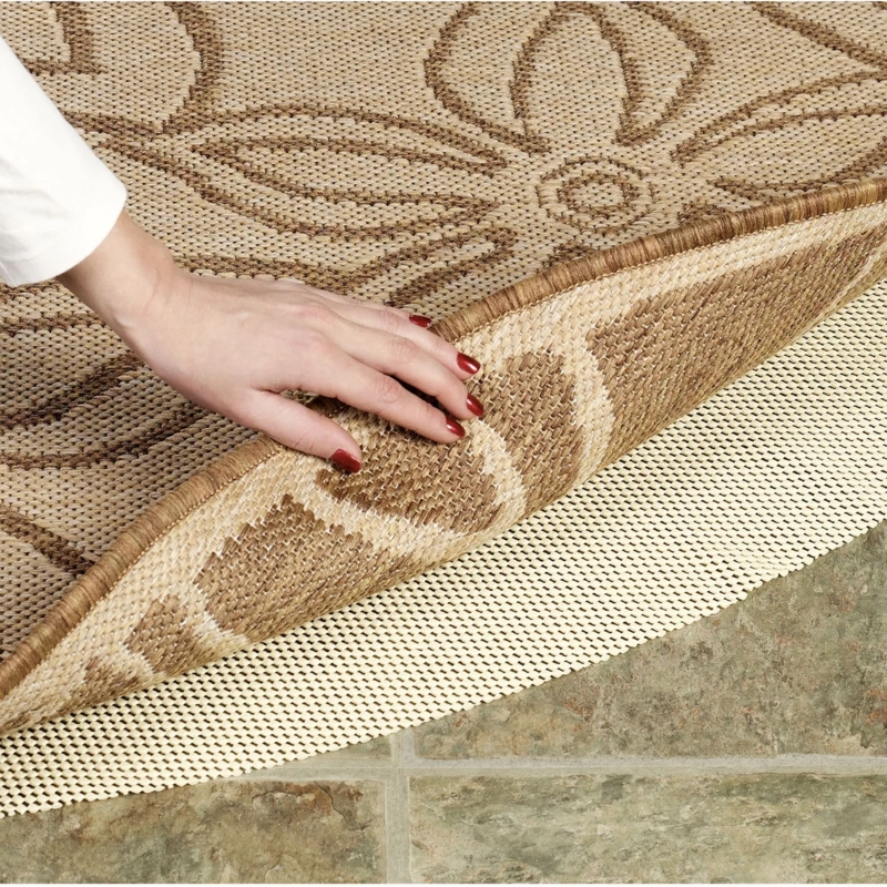 Rug Pad: White Thin Profile Mesh, Protecting Wood Deck from Rugs