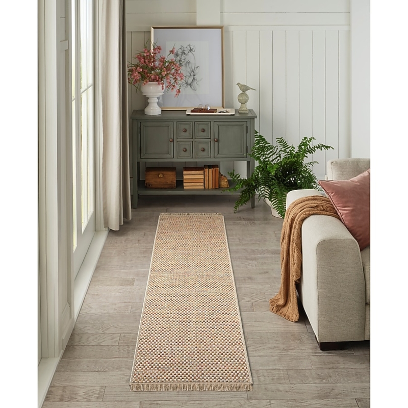 Runner Rug Crimson Red Diamond Grid Flatweave Stain Resistant