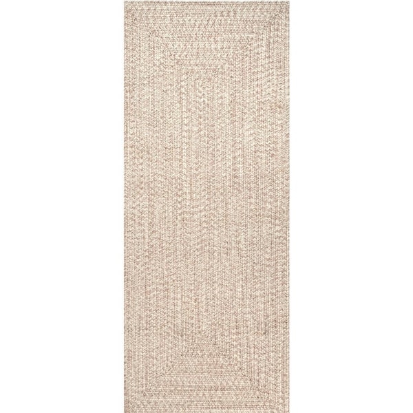 Runner Rug Tan Braided Texture Reversible Neutral Tan Braided Runner