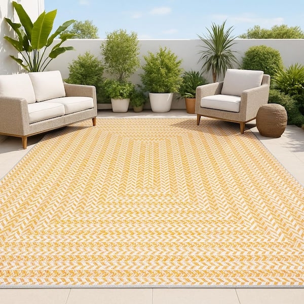Rust Orange Concentric Squares Indoor Outdoor Area Rug Geometric.