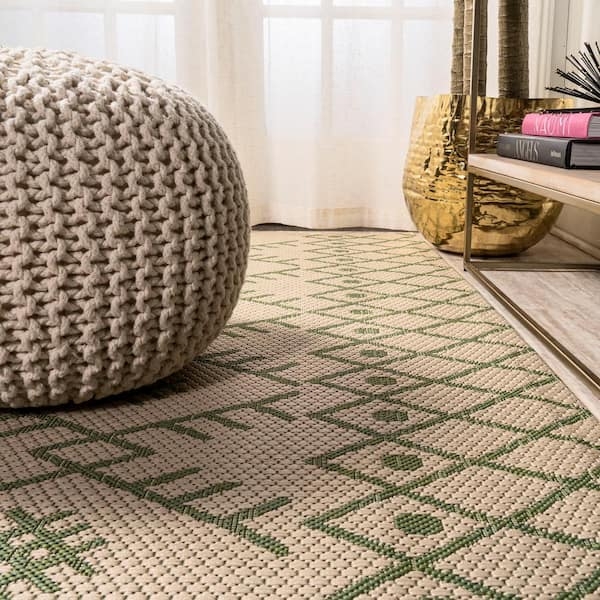 Sage Green Runner Rug Moroccan Geometric Flatweave Hallway