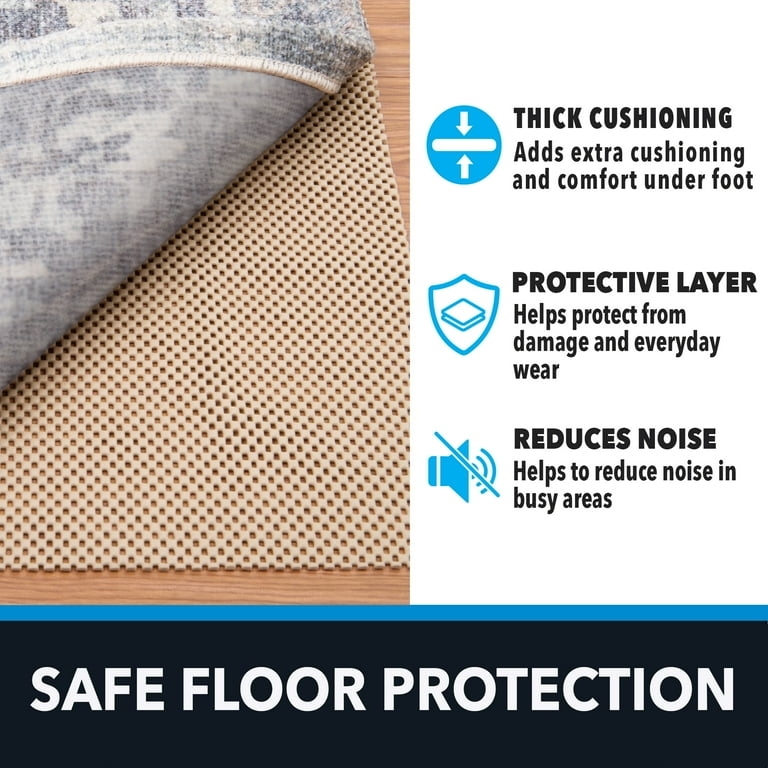 Sand Felt Rug Pad with Honeycomb Grip Backing, Dual Surface Cushion