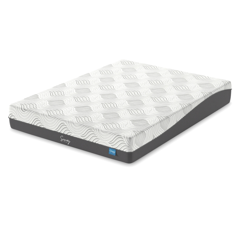 Serenity Plush Mattress, Distinctive Blue Piping Detail, Diamond Tufted.
