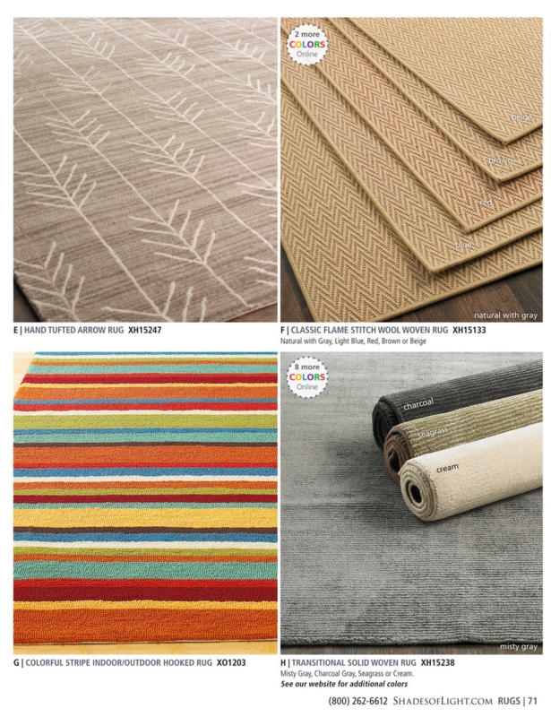 Shades of Light - Neutral Boho 2016 - Colorful Stripe Hooked Indoor Outdoor  Rug