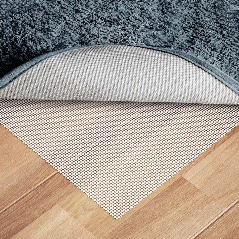 Silicone Like Rug Pad Waffle Mesh Thin Gripper Mat Grey