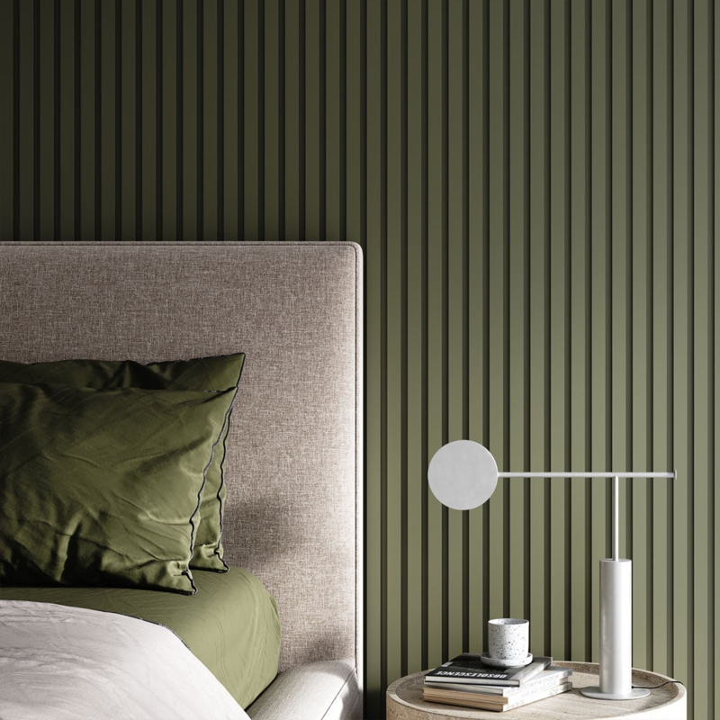 Slatted Oak Wood Wall Paneling Vertical Half Wall Feature