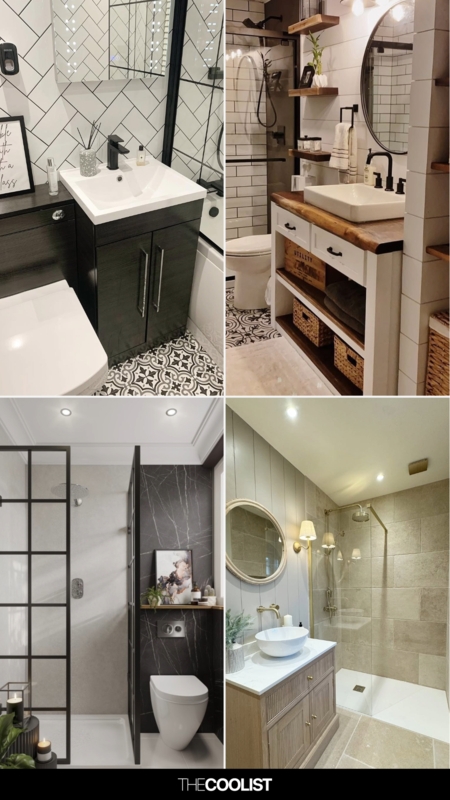 Small Bathroom Layouts with Glass Partitions and Floating Fixtures