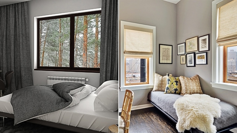 Small Bedroom Layout Inspiration featuring Dual Layout Comparison