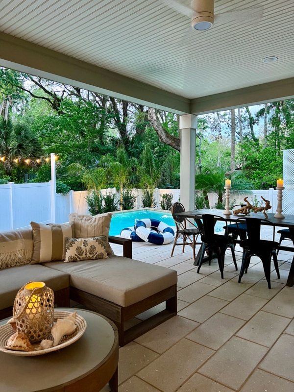 Small Plunge Pool Adjacent to Covered Patio Lounge