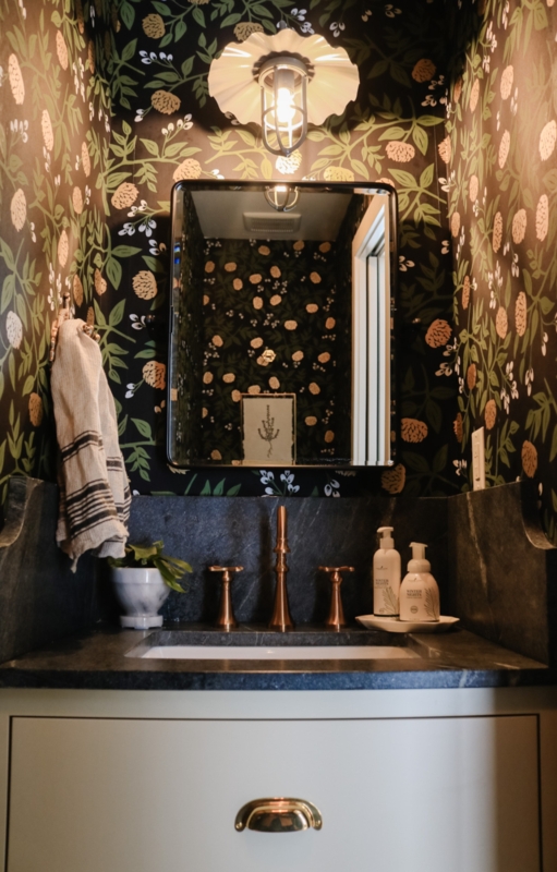 Small Wallpaper Bathroom- Utah Ranch Home - Nesting With Grace