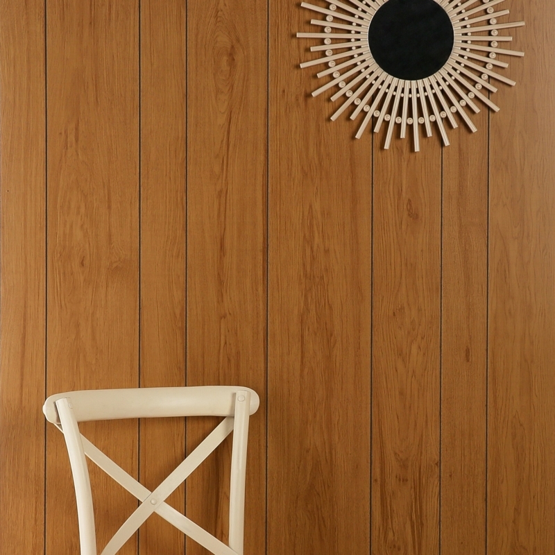Smooth Hardboard Wall Panel Rustic Hickory Grain