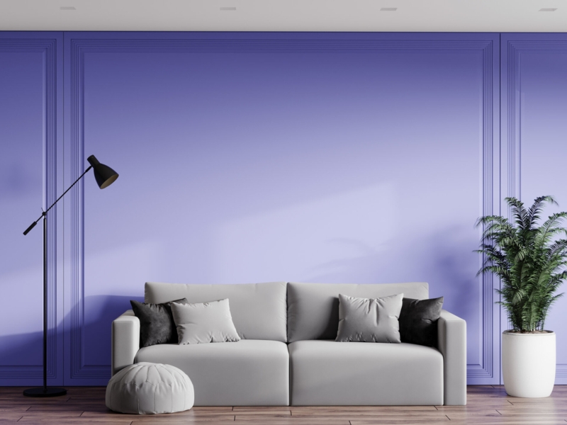 Sofa Low Profile Wall Molding Periwinkle Wall Transitional Decor