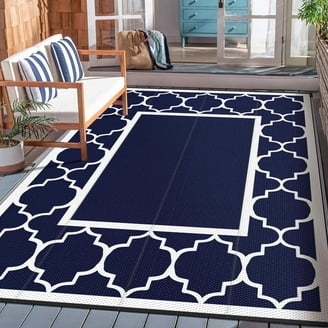 Square Area Rug Charcoal Low Profile Global Geometric Deck