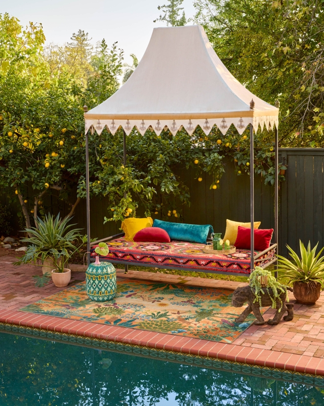 Sunburst Area Rug Mustard Terracotta Bohemian Flatweave Patio