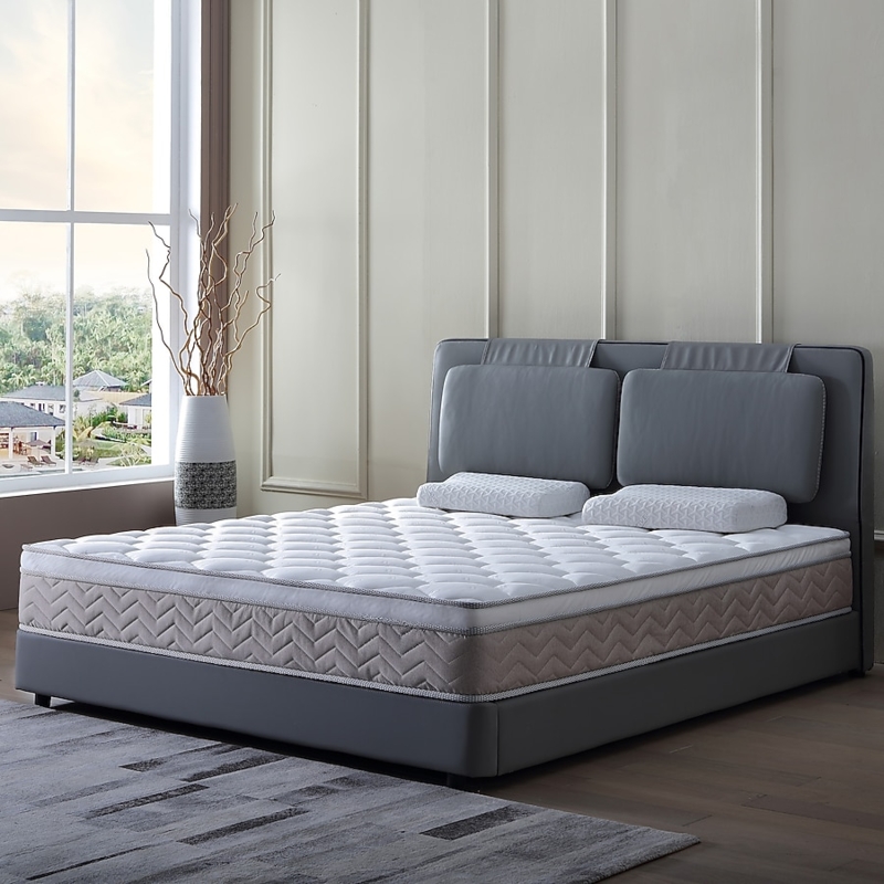 Supportive Charcoal Gray Mattress Thick Profile Textured Weave 12 Inch