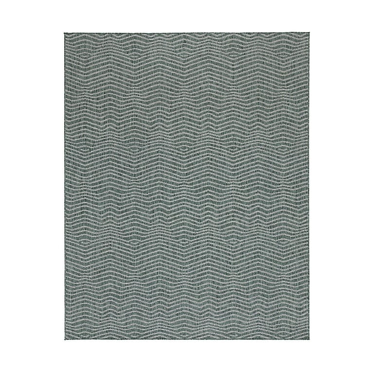 Teal Mini Chevron Indoor Outdoor Area Rug Coastal Modern.