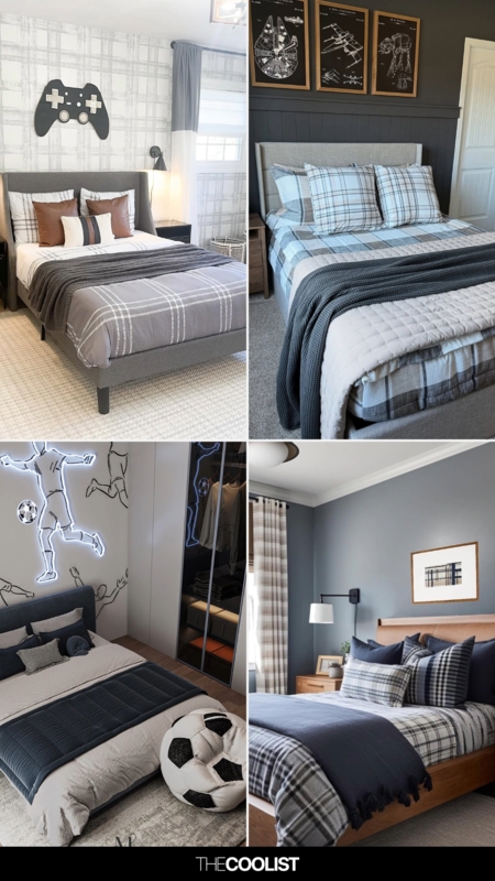 Teen Bedroom Ideas with Versatile Plaid Patterns and Themed Decor
