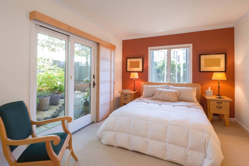 Terracotta Accent Wall with Centered Window Layout