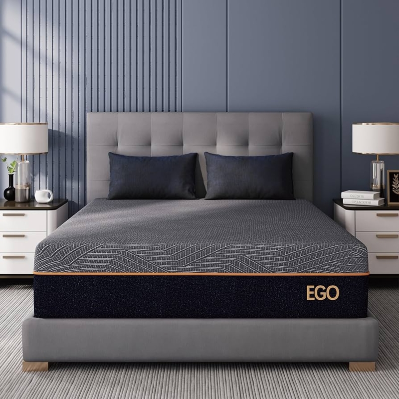 Thick Profile Mattress, Black Side Panels, Multi-Layer Design