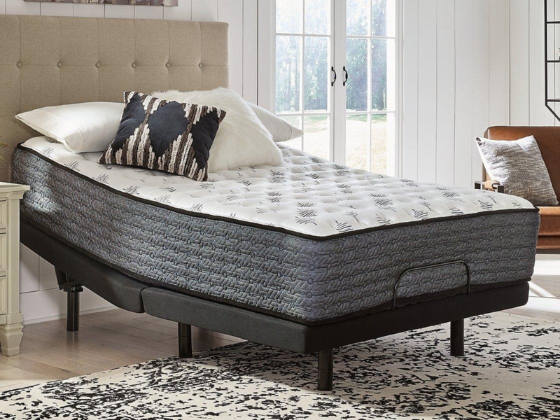 Tight Top Mattress, Grey Floral Quilting, Luxury Firm, Charcoal Sides