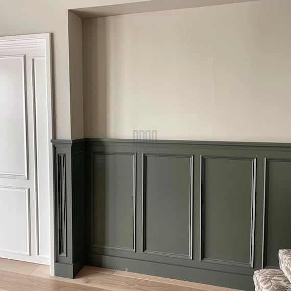 Tonal Neutral Picture Frame Wall Molding Hallway Wainscoting