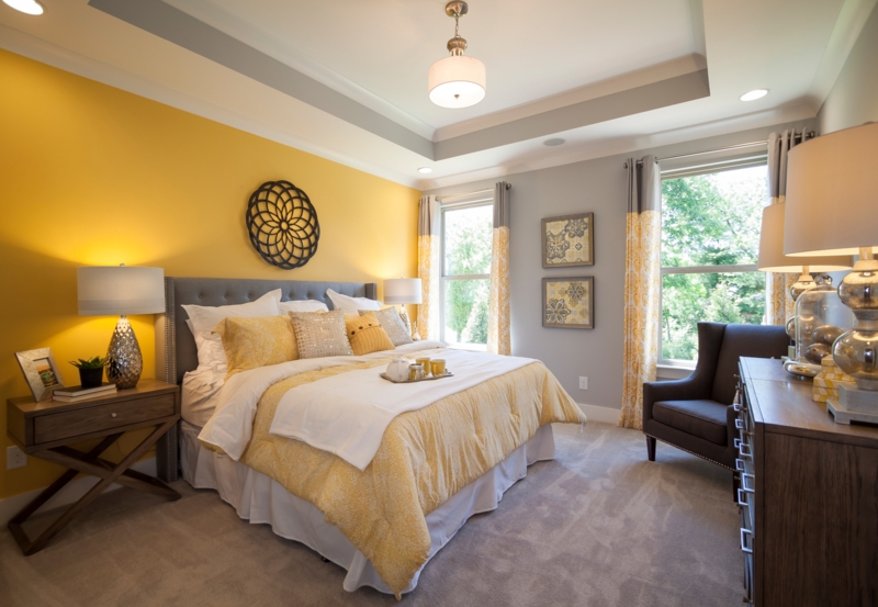 Transitional Bed with Tufted Headboard and X-Base Nightstand