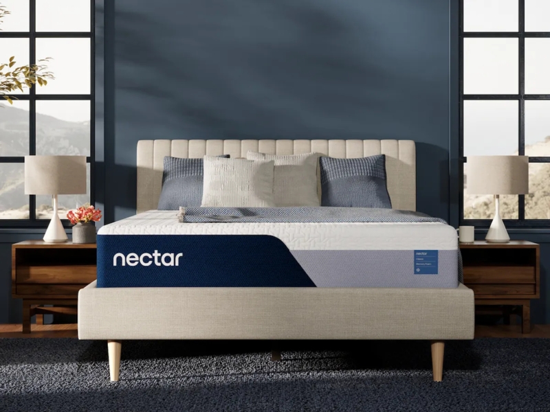 Upholstered Base Memory Foam Mattress, Layered Construction