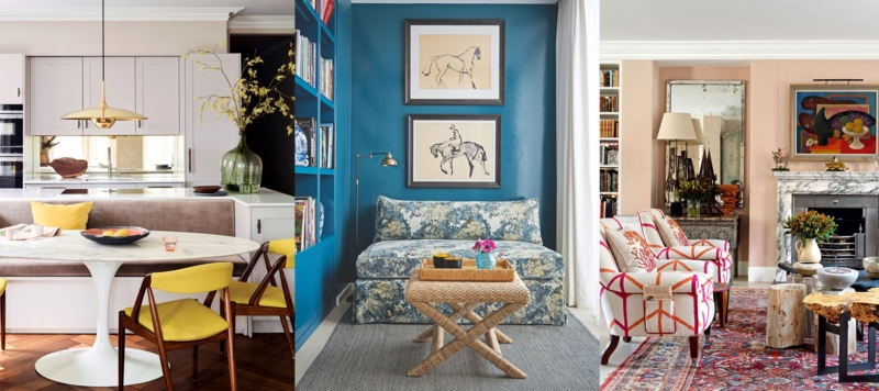 Vibrant Accent Chairs with Bold Patterns in Eclectic Living Rooms