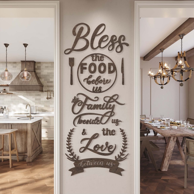 Wall Art Large 3D Script Lettering Sign for Farmhouse Kitchen Dining