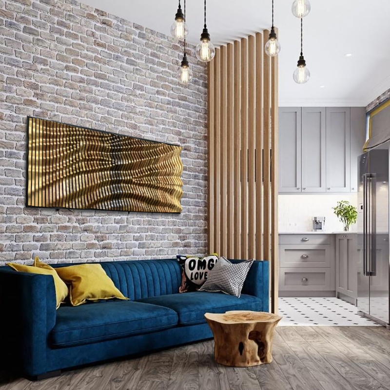 Wall Art Parametric Design 3D Sculptural Wave Pattern Natural