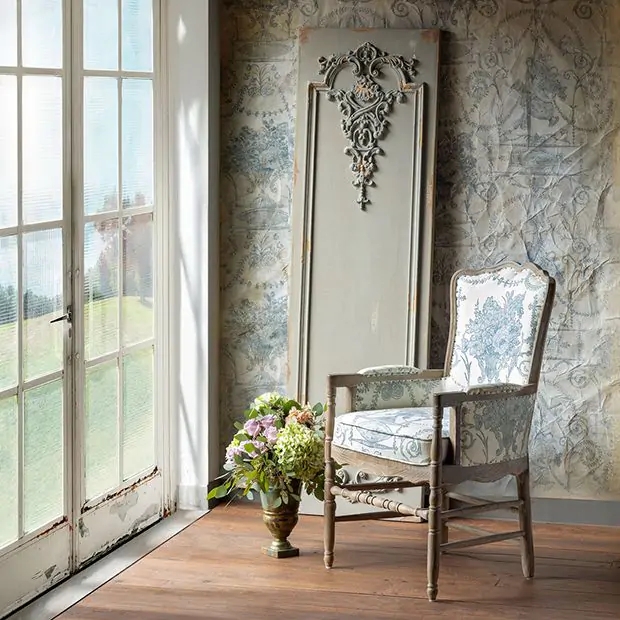 Wall Panel Arched Top Fretwork Carving Heavily Distressed Shabby Chic