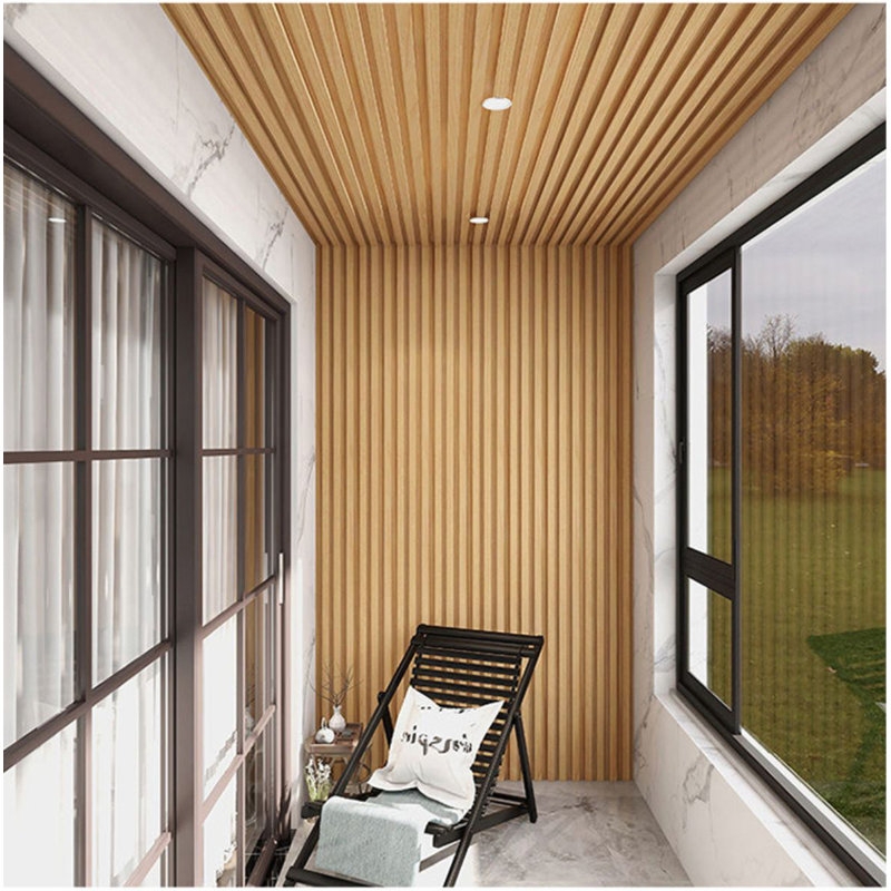 Wall Paneling 3D Ribbed Slats Interlocking Join Light Oak
