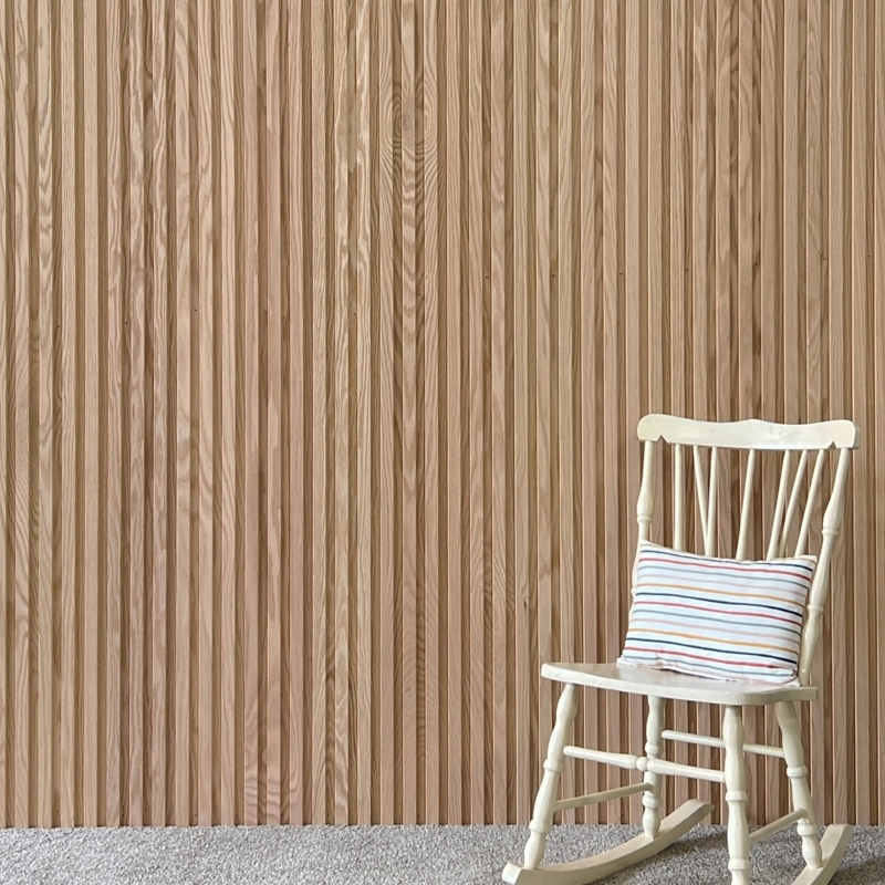 Wall Paneling Acoustic Backing Vertical Slats Scandinavian Style
