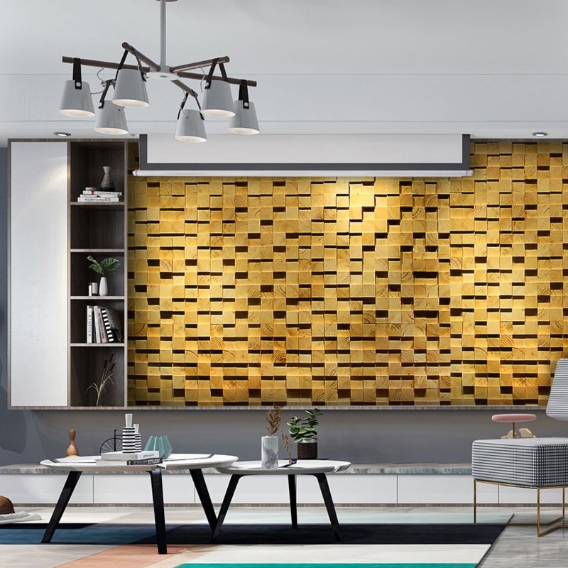 Wall Paneling Dimensional Surface Mosaic Construction Contemporary