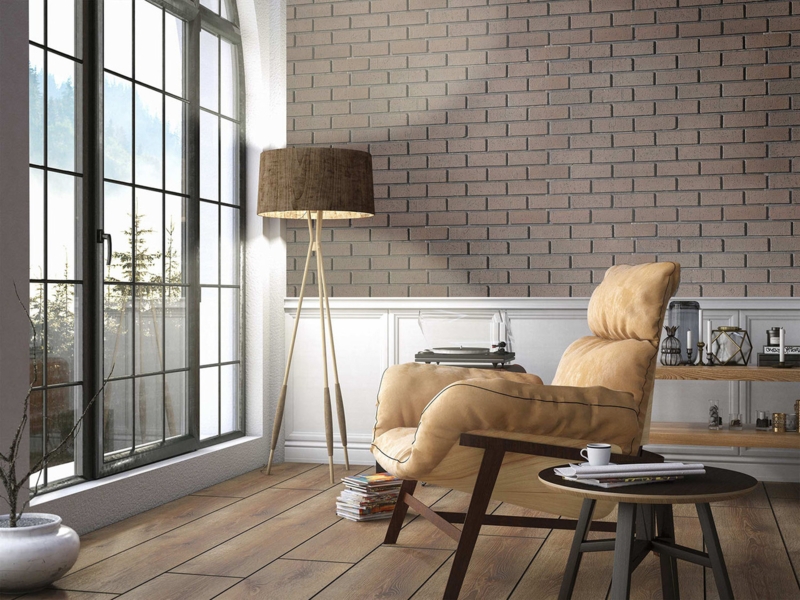 Wall Paneling Faux Brick Accent Wall Currant Red Matte Finish