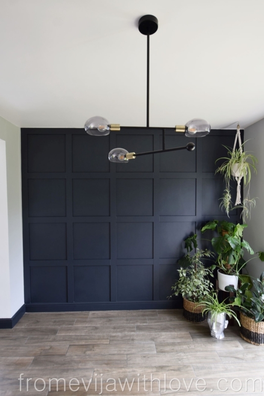 Wall Paneling Geometric Panel Molding Deep Teal Transitional Style