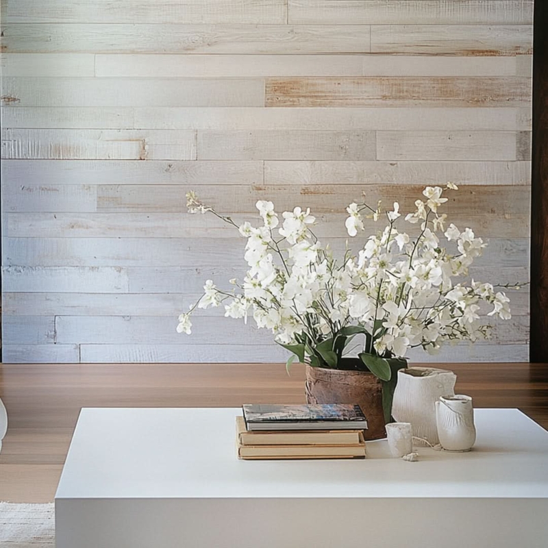 Wall Paneling Horizontal Distressed Planks Reclaimed Wood Accent Wall