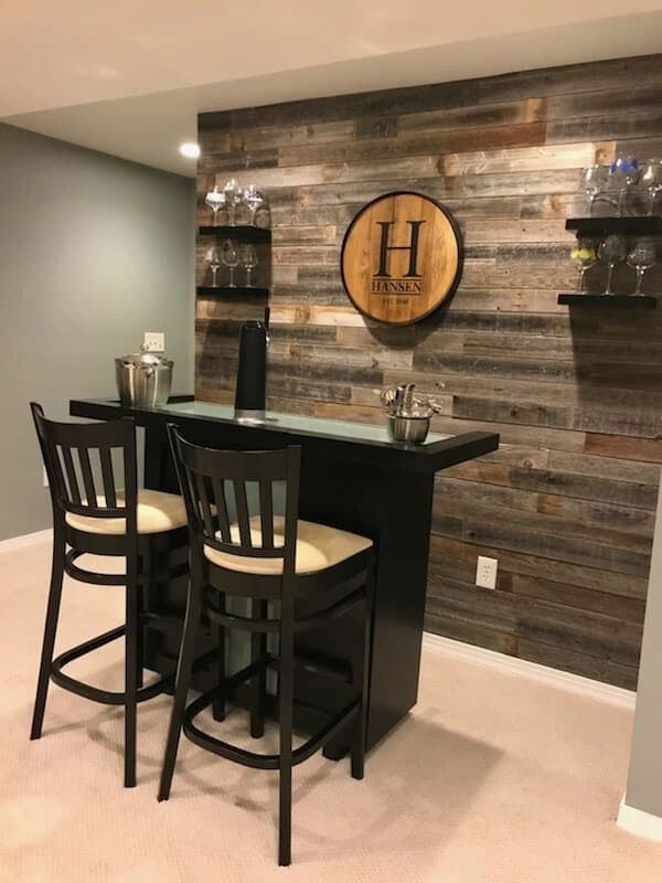 Wall Paneling: Horizontal Reclaimed Barnwood Planks in Multitone Earth Tones