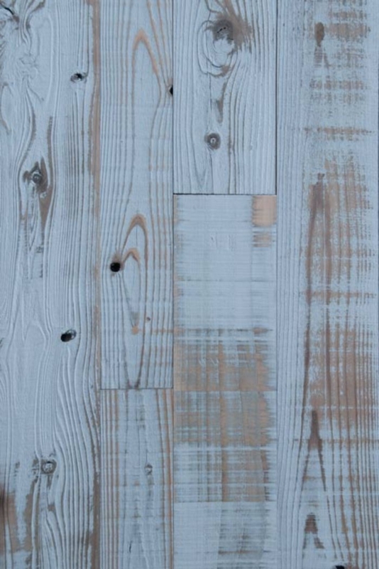 Wall Paneling Multi Colored Peeling Paint Turquoise and Cream Reclaimed