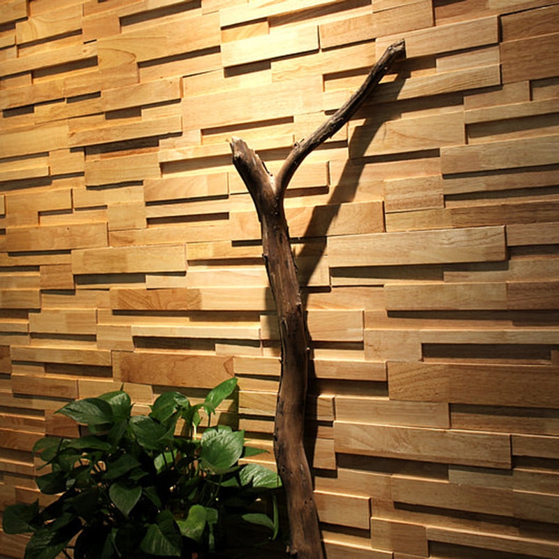 Wall Paneling Multi Tonal Wood 3D Relief Texture Mosaic Pattern