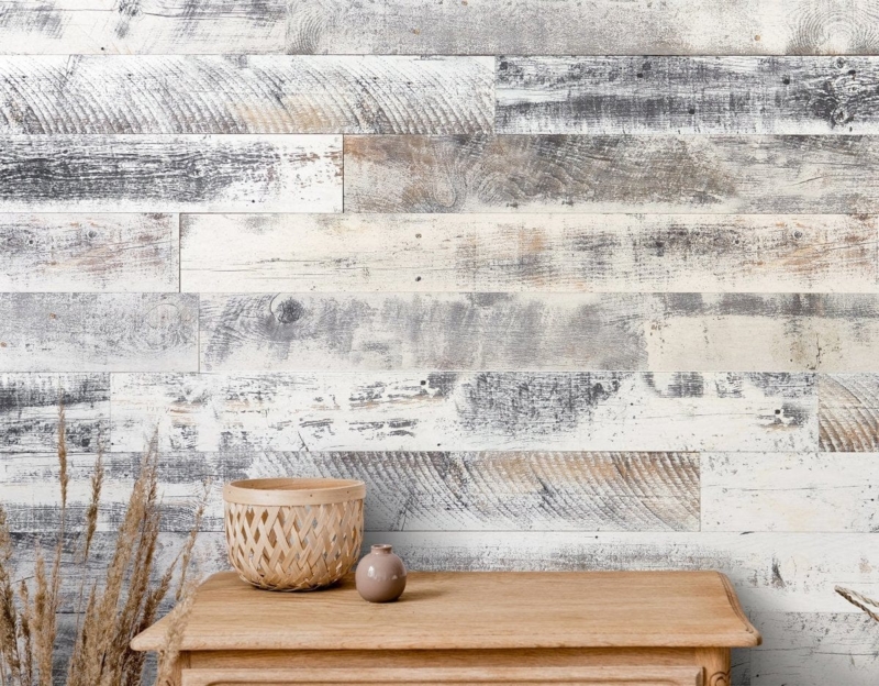 Wall Paneling Raised Grain Texture Whitewashed Shiplap Rustic Farmhouse