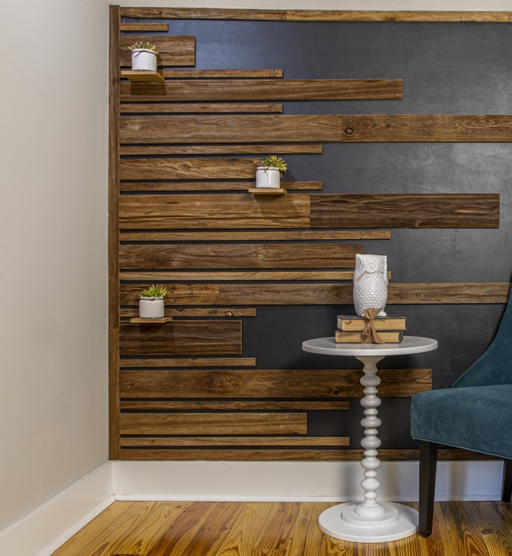 Wall Paneling Random Width Planks Varied Reclaimed Wood Tones Industrial